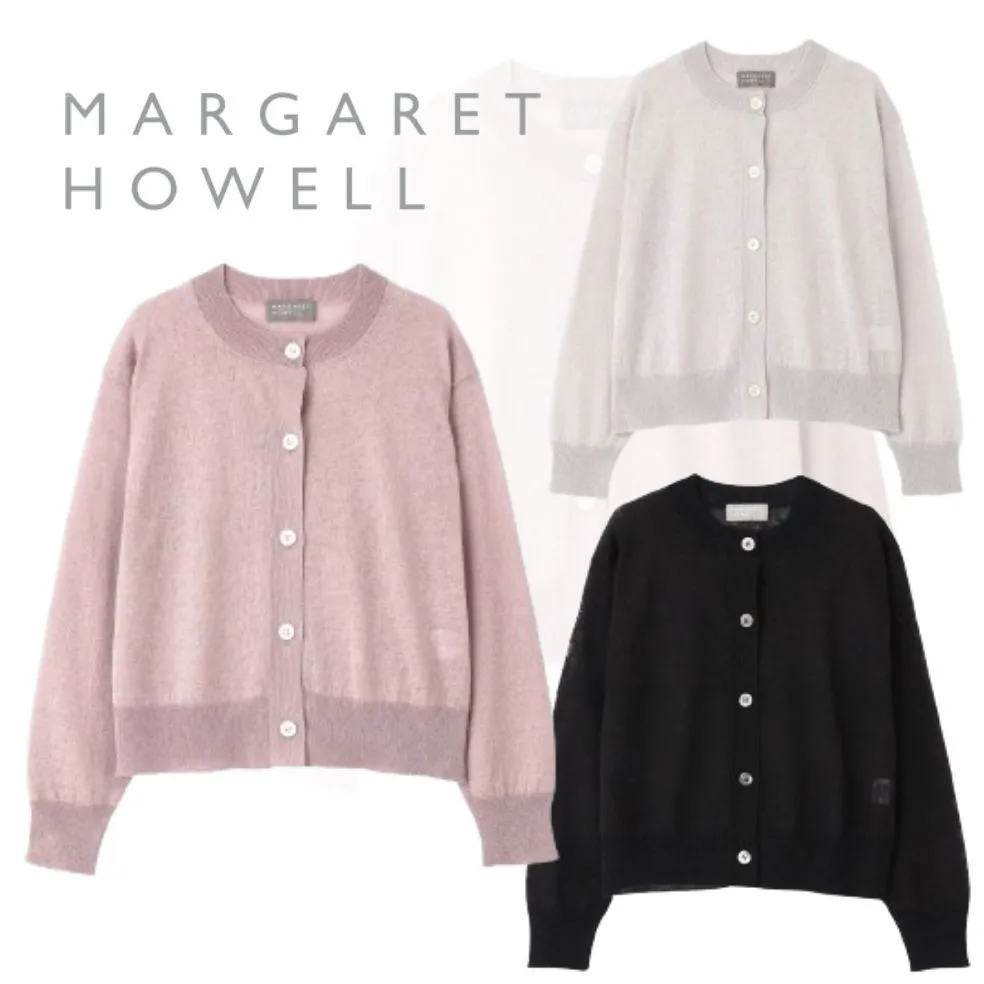 MARGARET HOWELL  |Casual Style Linen Long Sleeves Plain Cardigans