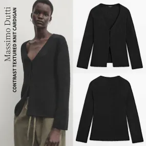 Massimo Dutti  |Knit cardigan with hook fastenings