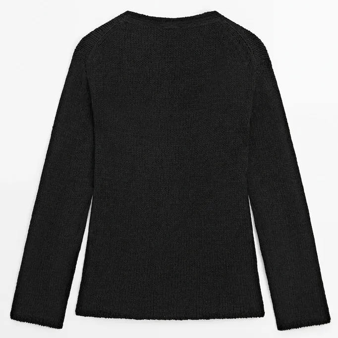 Massimo Dutti  |Knit cardigan with hook fastenings