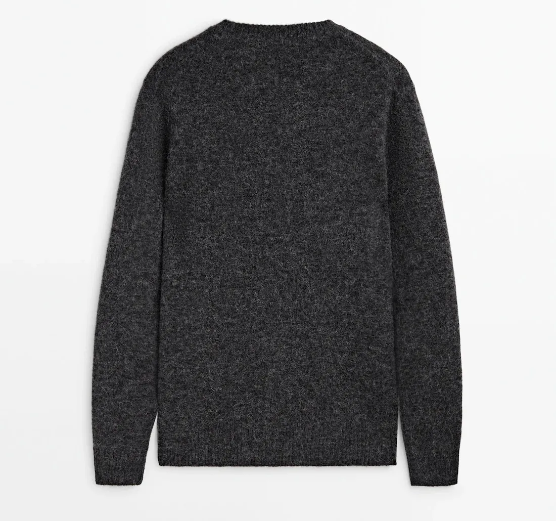 Massimo Dutti  |Wool Long Sleeves Plain Sweaters