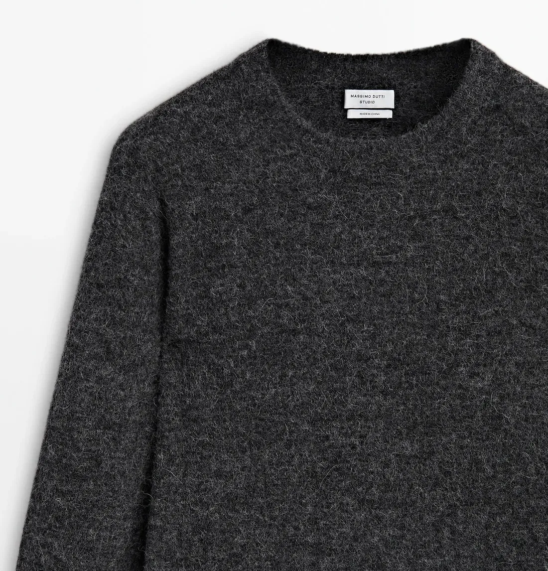 Massimo Dutti  |Wool Long Sleeves Plain Sweaters