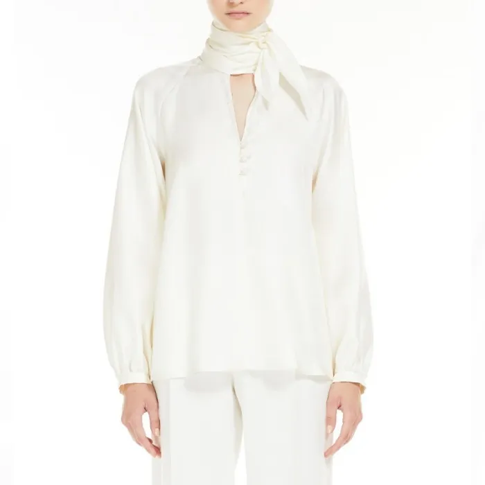 MaxMara  |Casual Style Silk Long Sleeves Plain Party Style