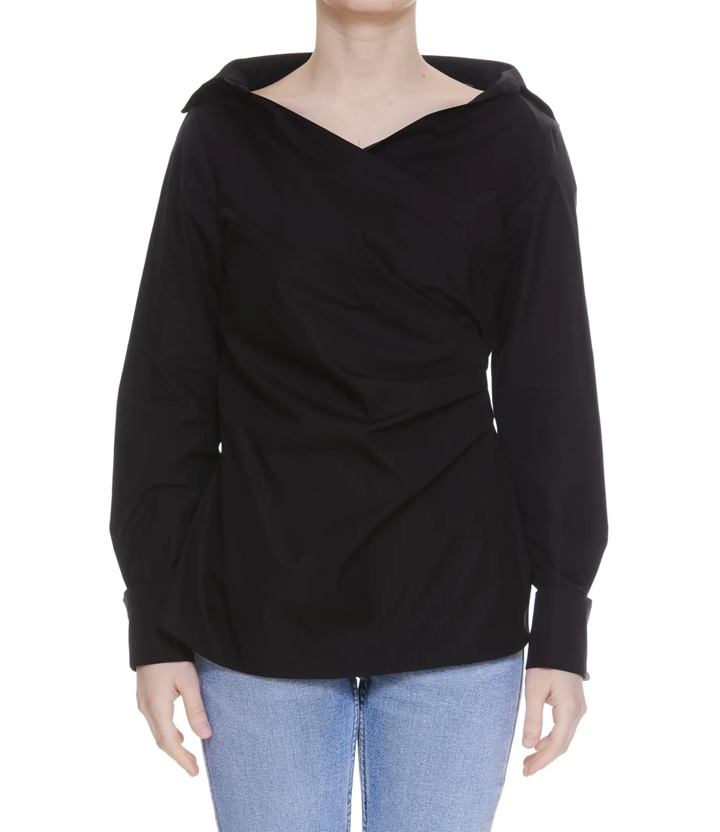 MaxMara  |Long Sleeves Plain Cotton Shirts & Blouses