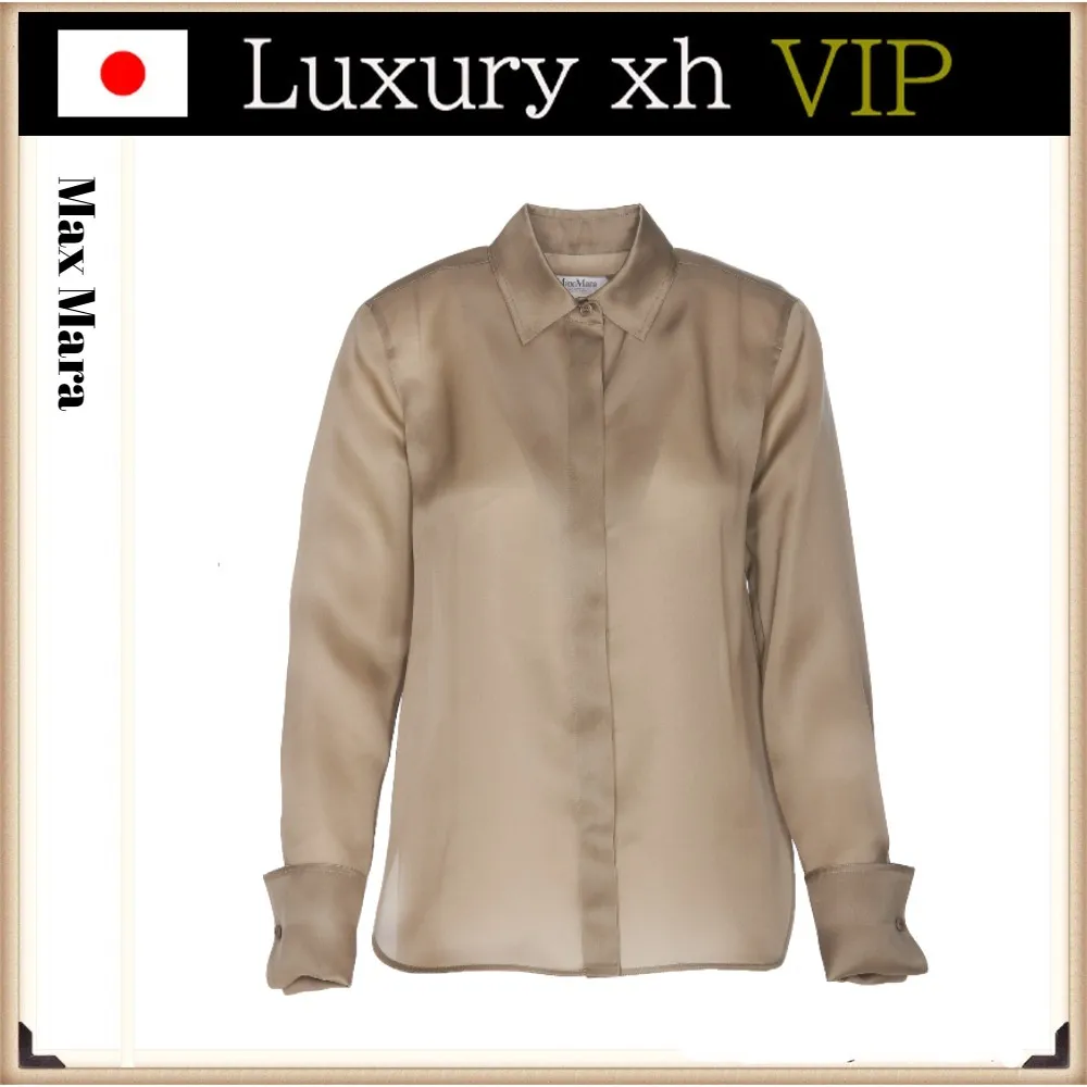 MaxMara  |Silk Long Sleeves Plain Shirts & Blouses