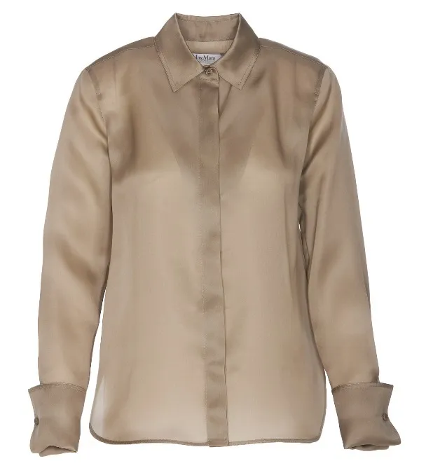 MaxMara  |Silk Long Sleeves Plain Shirts & Blouses