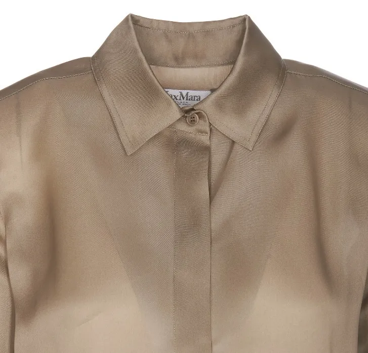 MaxMara  |Silk Long Sleeves Plain Shirts & Blouses