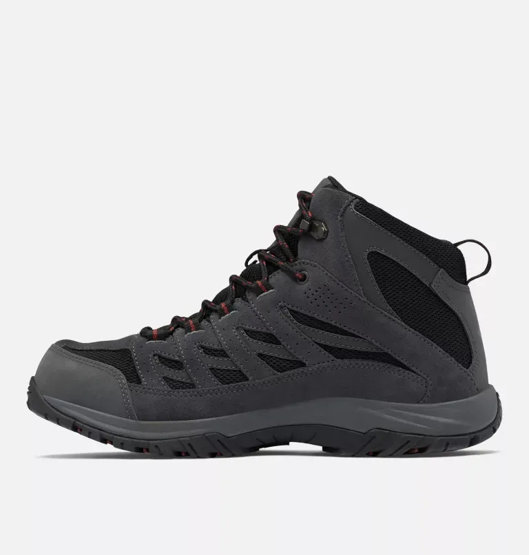 Mens Crestwood Mid Waterproof Wide - Black Charcoal