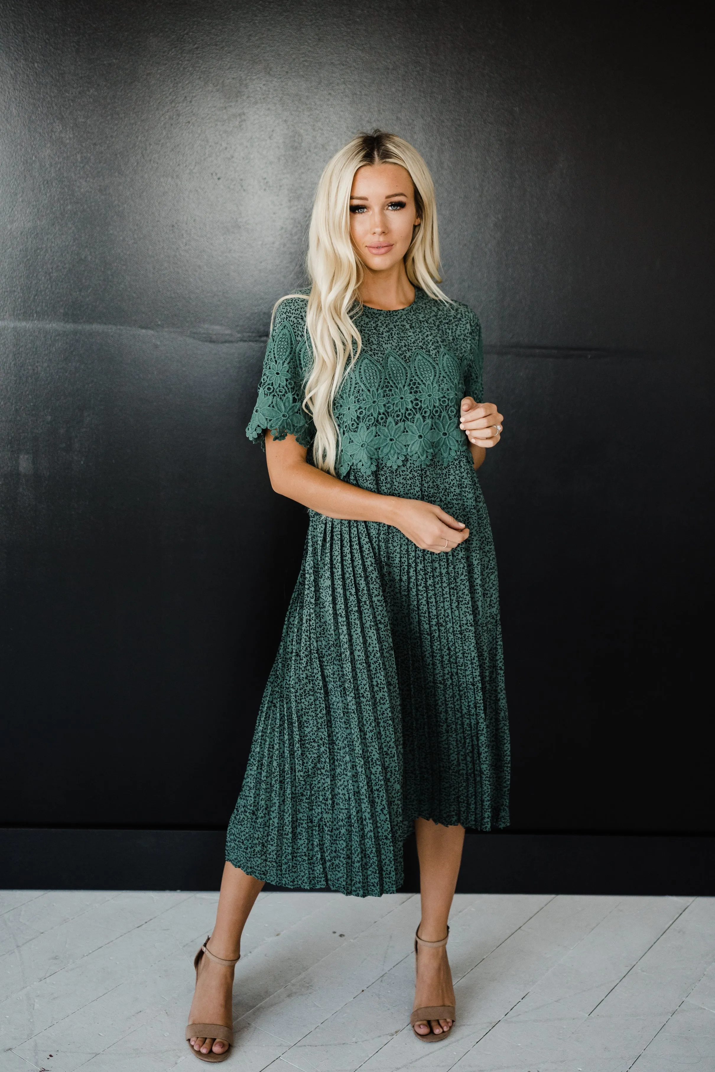 Milly Hunter Green Midi Dress