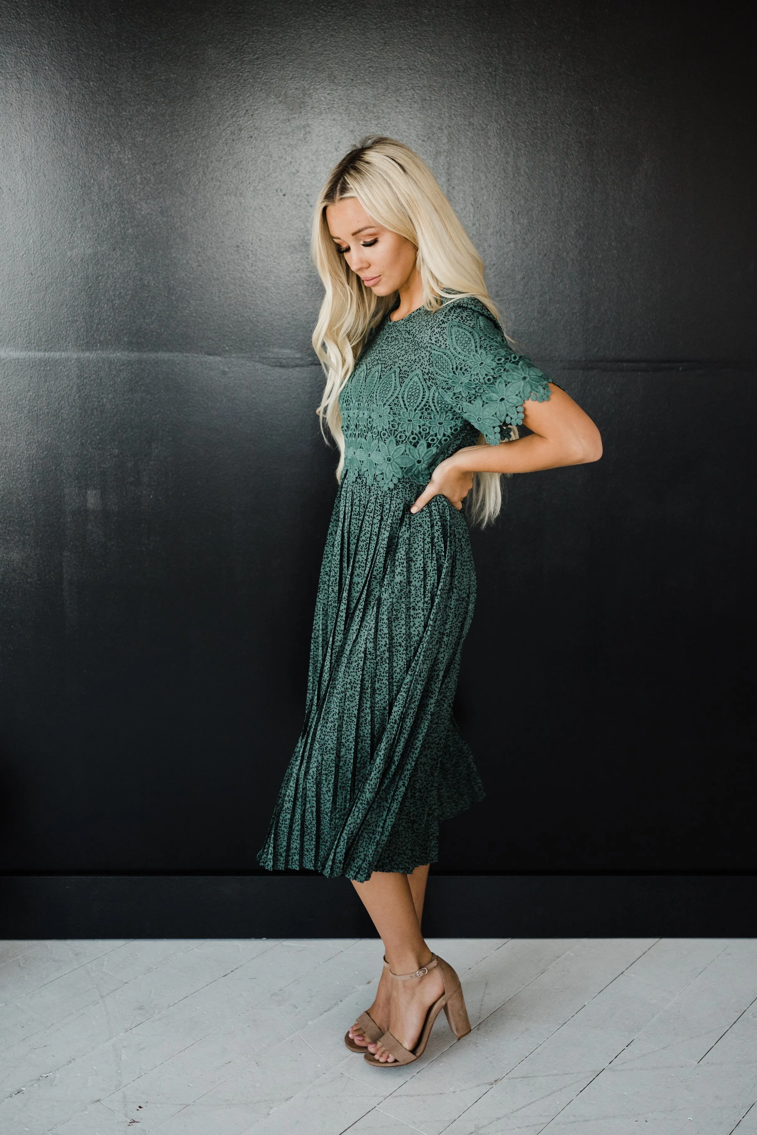 Milly Hunter Green Midi Dress