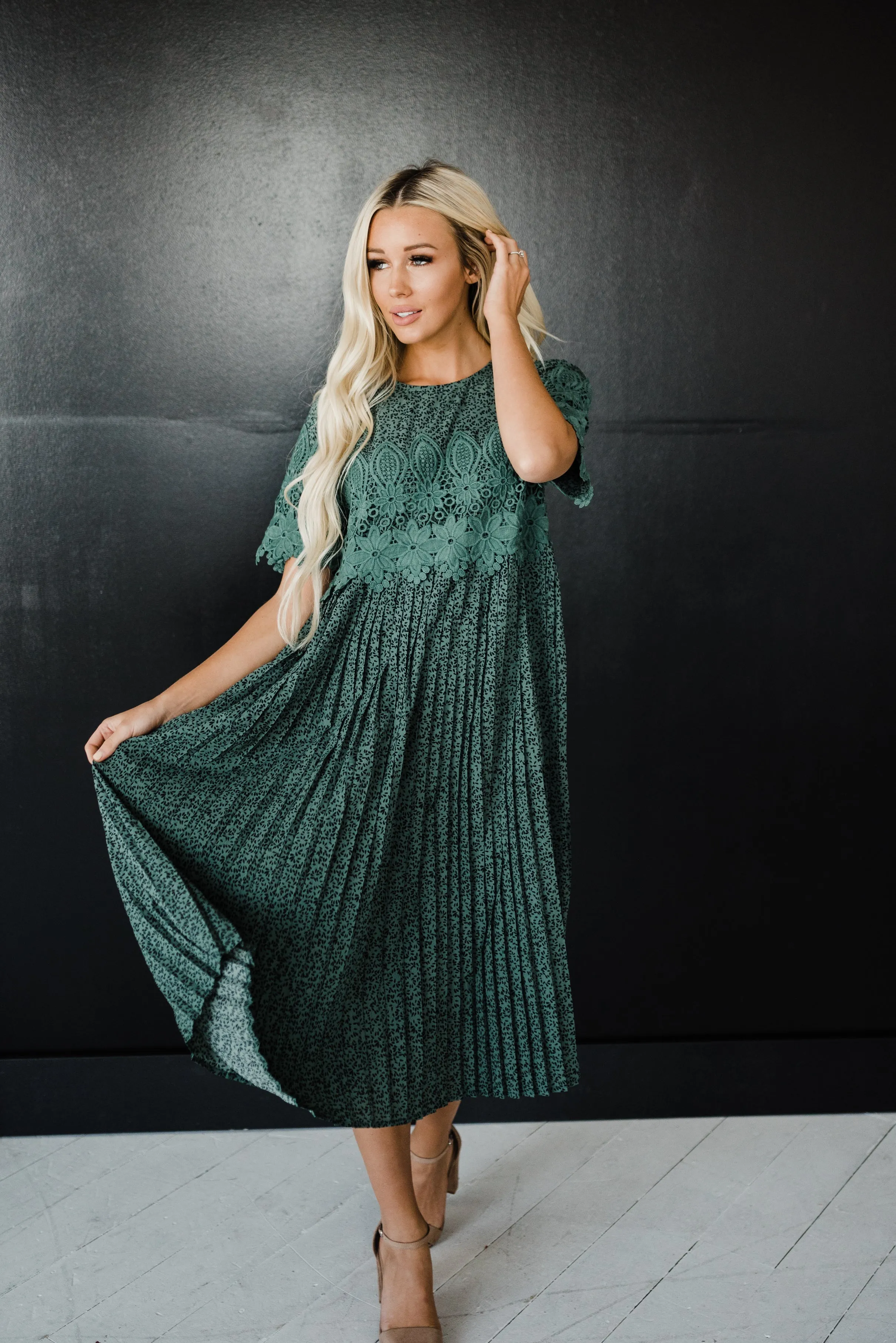 Milly Hunter Green Midi Dress