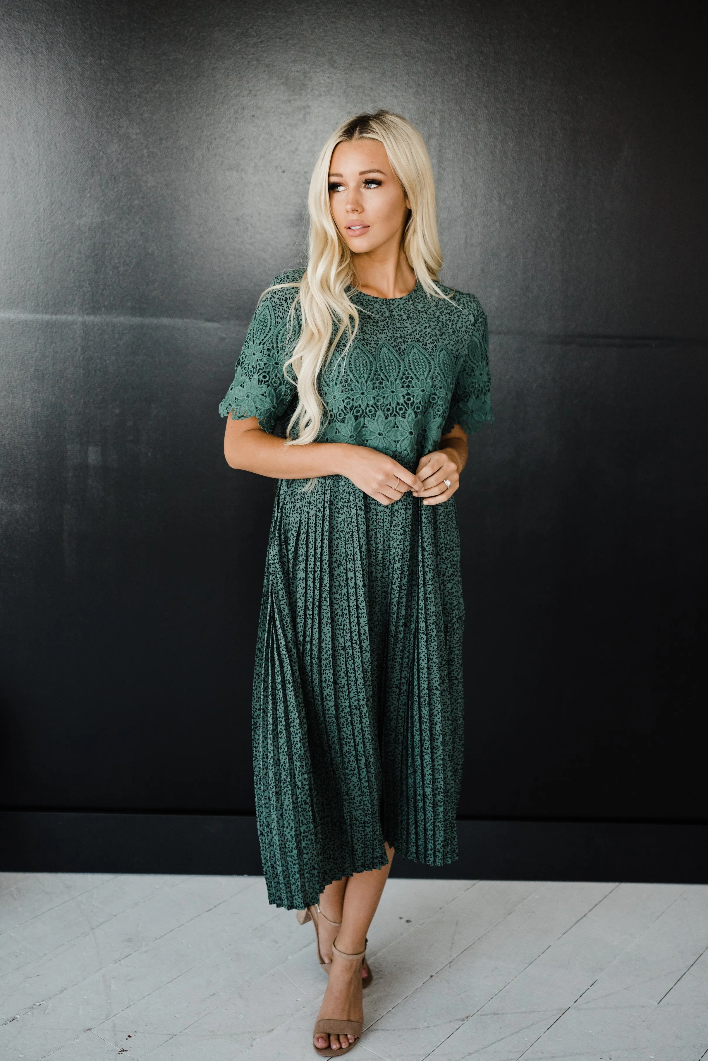 Milly Hunter Green Midi Dress