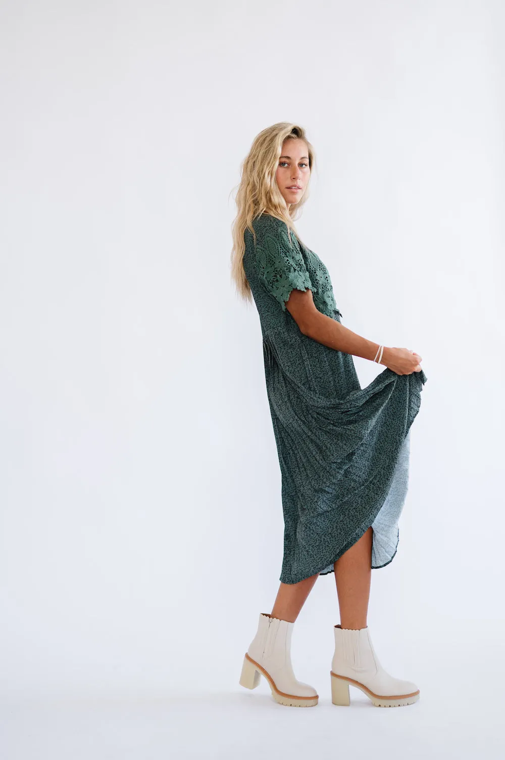 Milly Hunter Green Midi Dress