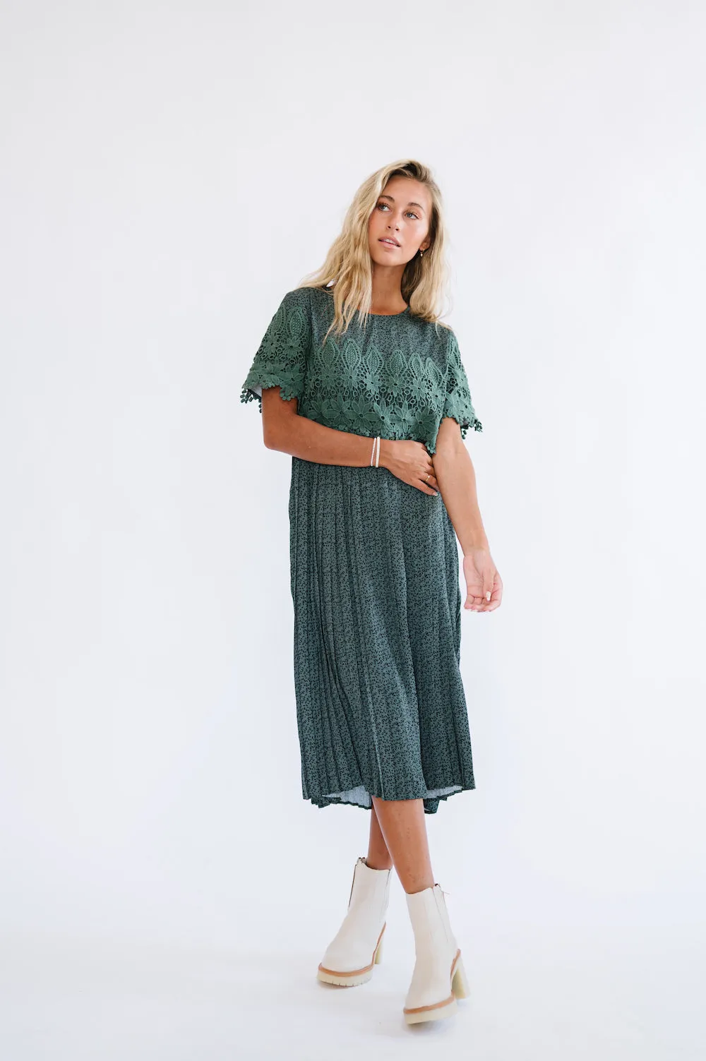 Milly Hunter Green Midi Dress