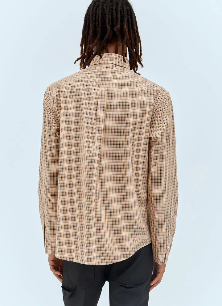 MiuMiu  |Other Plaid Patterns Long Sleeves Cotton Logo Shirts