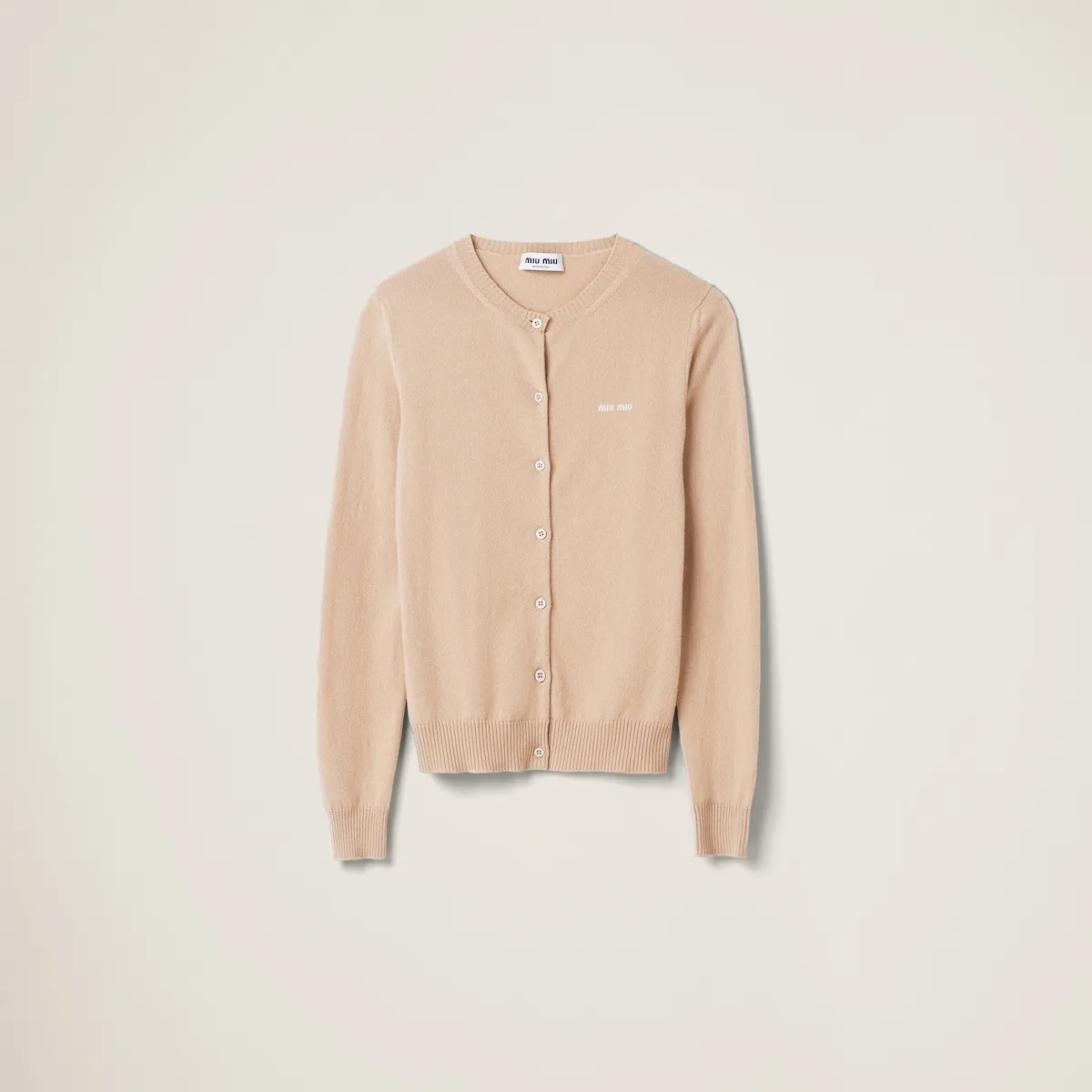 MiuMiu  |Wool Nylon Blended Fabrics Long Sleeves Plain Logo Cardigans