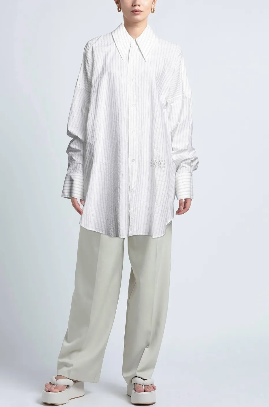 MM6 Maison Margiela  |Stripes Long Sleeves Cotton Shirts & Blouses