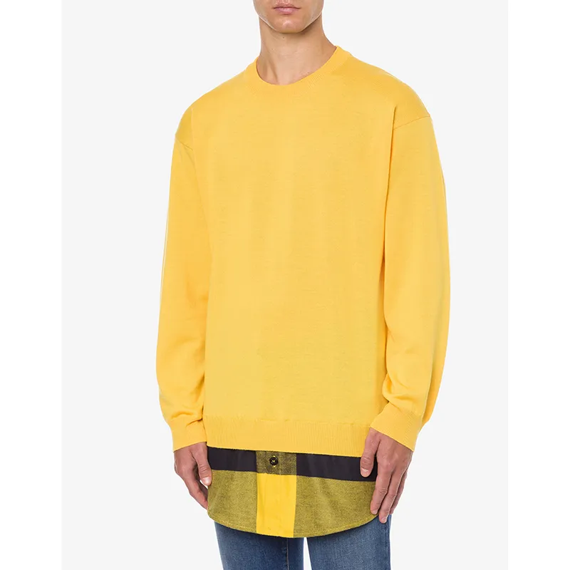 Moschino  |Crew Neck Pullovers Other Plaid Patterns Wool Street Style