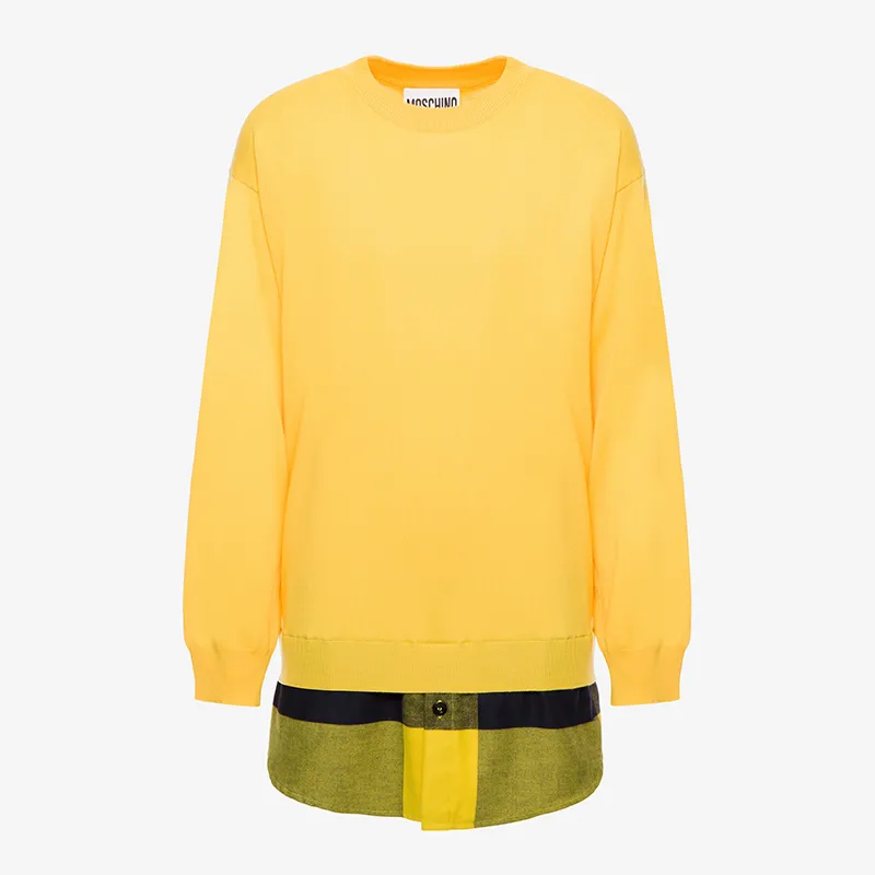 Moschino  |Crew Neck Pullovers Other Plaid Patterns Wool Street Style