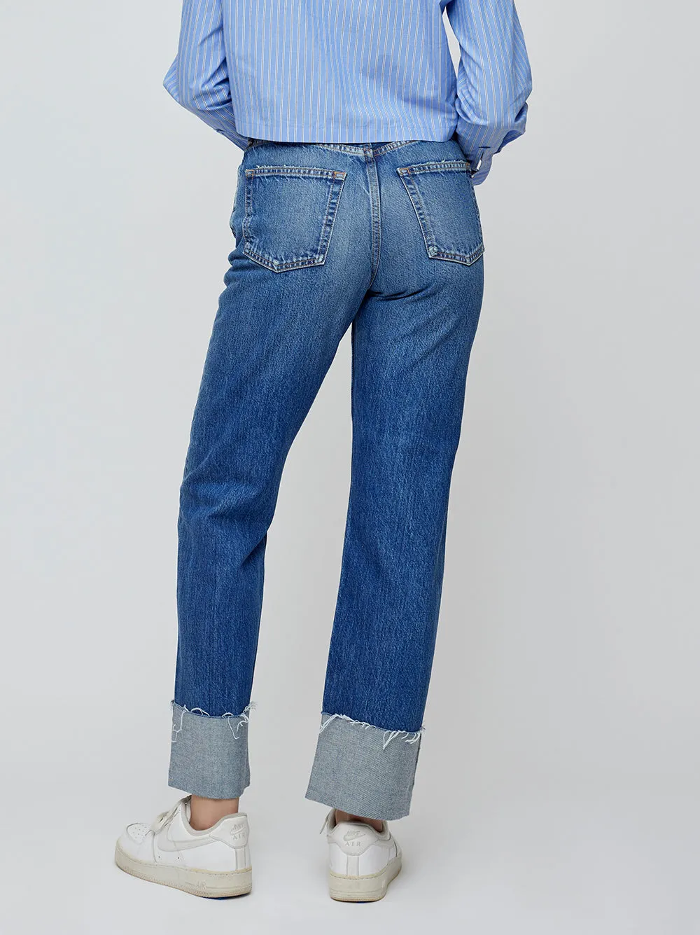 Moussy Vintage Bardmoor Wide Straight Jeans in Blue