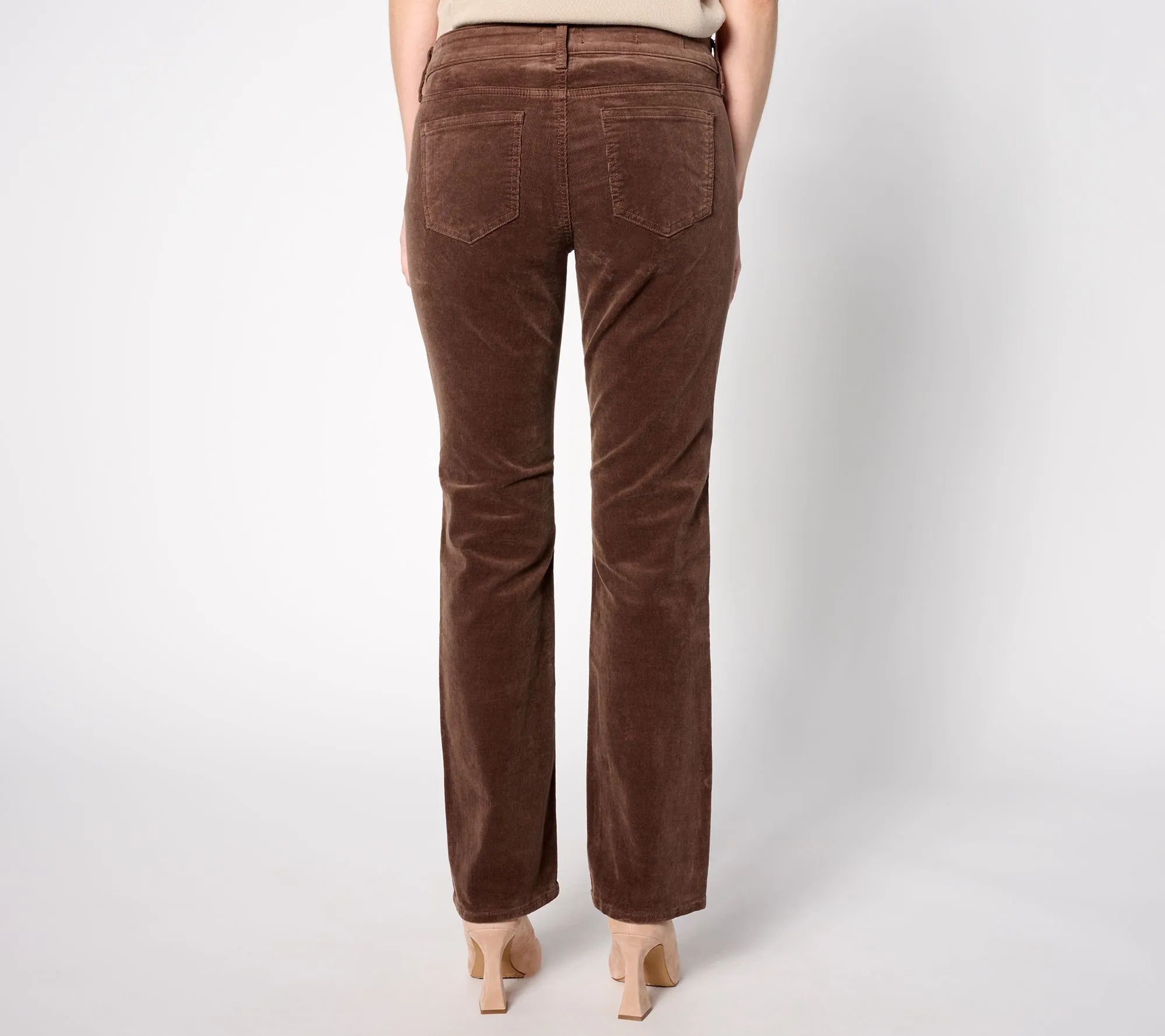 NYDJ Marilyn Straight in Wale Baby Corduroy Pants- Mink