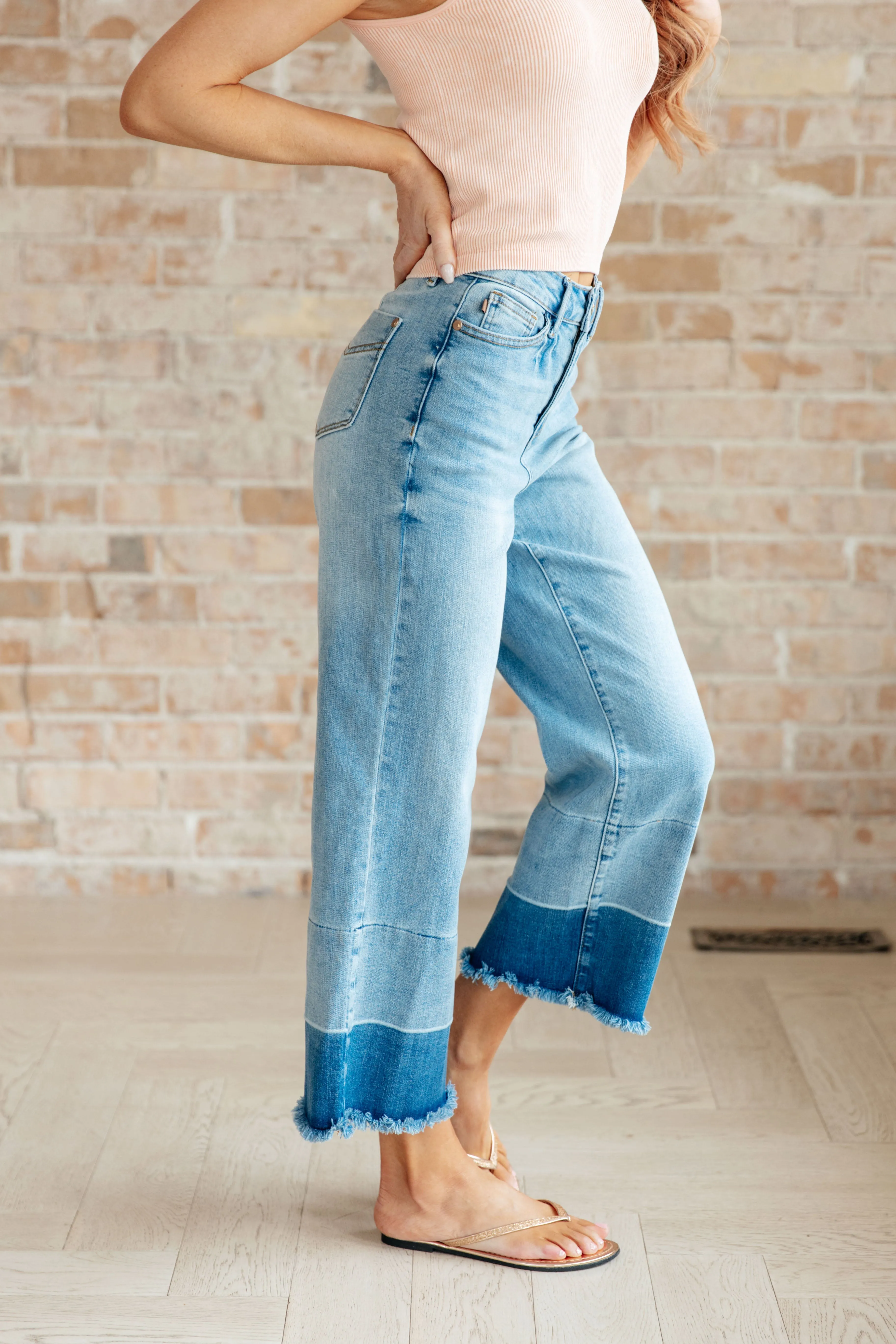 Olivia High Rise Wide Leg Crop Judy Blues