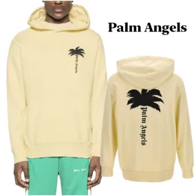 Palm Angels  |Pullovers Monogram Tropical Patterns Blended Fabrics