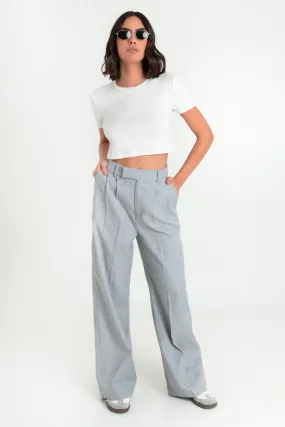 Pantalón de wide leg fit con pinzas frontales