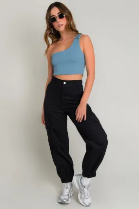 Pantalón jogger cargo de fit recto tiro alto