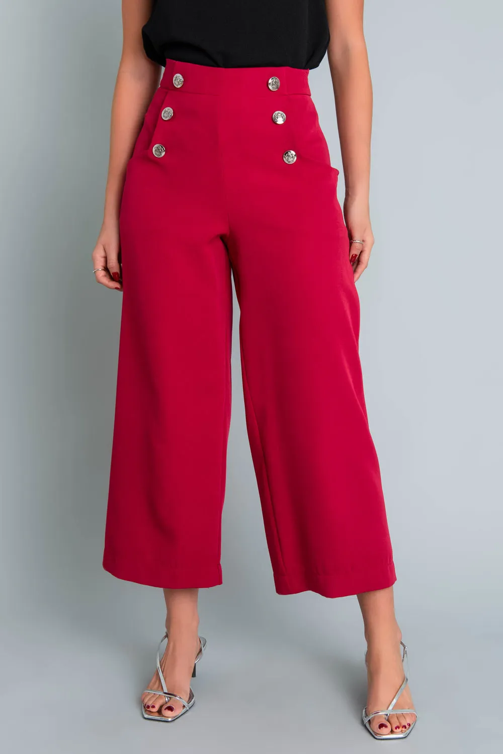 Pantalón marinero cropped flare fit