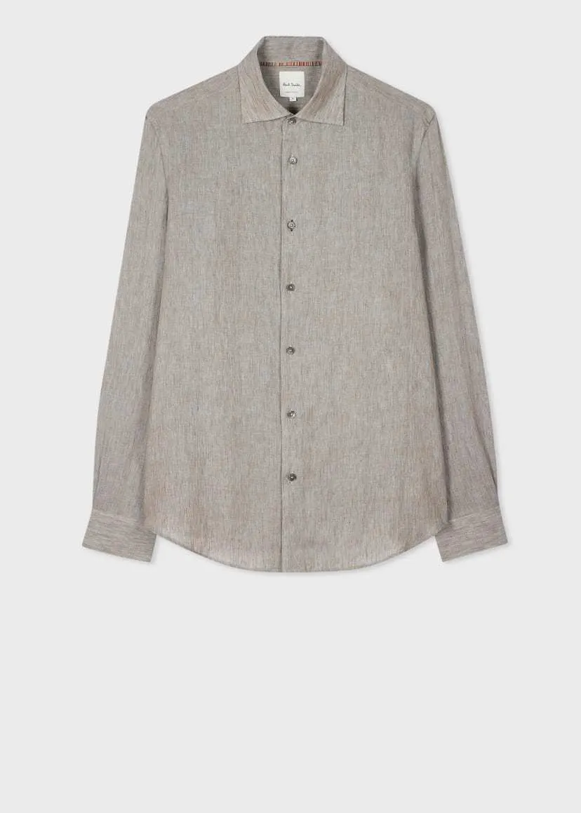 Paul Smith  |Linen Long Sleeves Plain Shirts