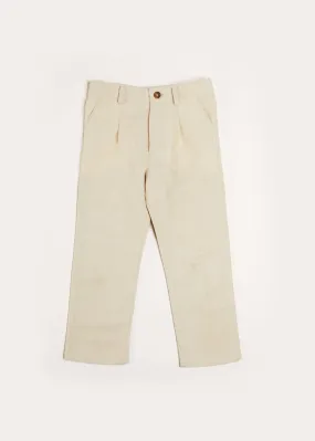 Plain Light Linen Trousers in Beige (4-10yrs)