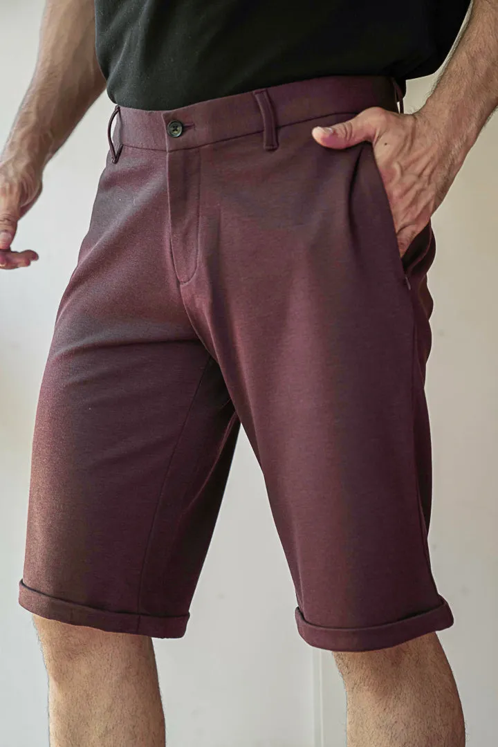 Plum Wine Power-Stretch Chino Shorts