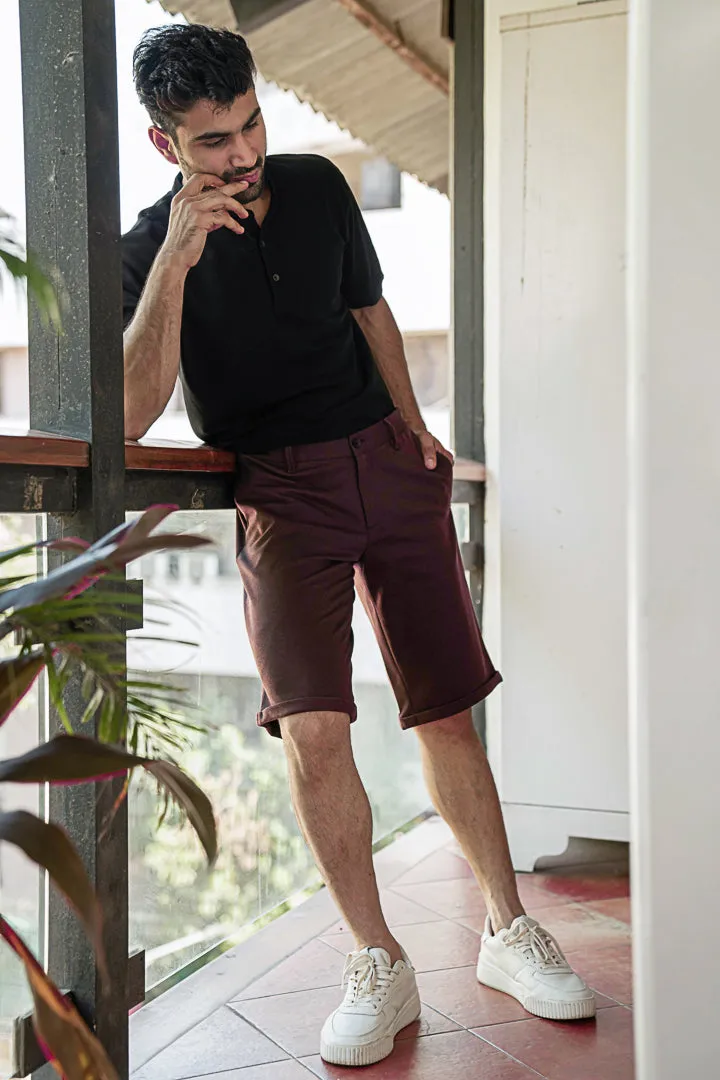 Plum Wine Power-Stretch Chino Shorts