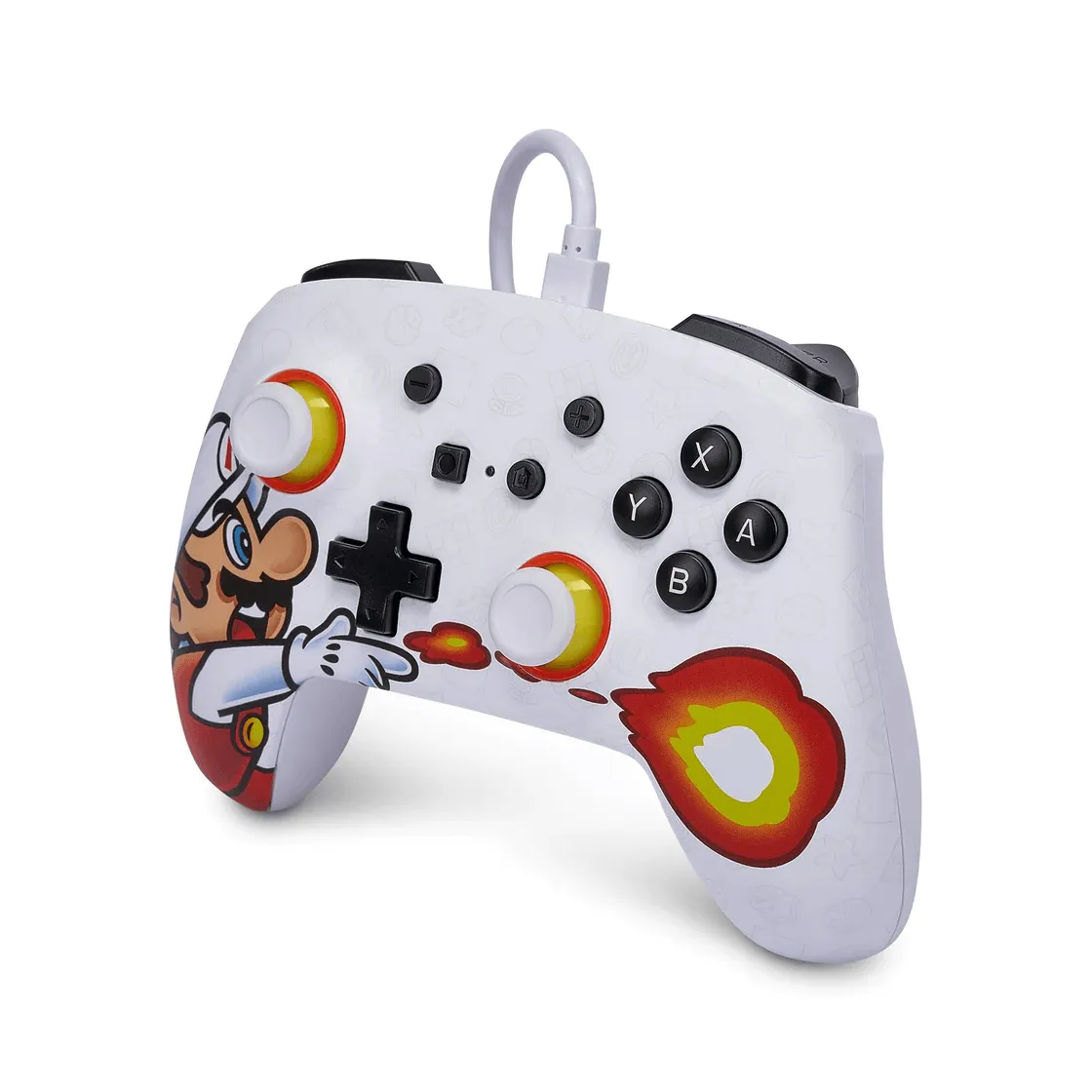 PowerA Enhanced Wired Controller for Nintendo Switch Iconic Fireball Mario White/Red