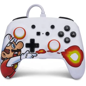 PowerA Enhanced Wired Controller for Nintendo Switch Iconic Fireball Mario White/Red