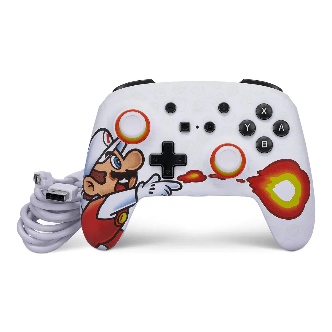 PowerA Enhanced Wired Controller for Nintendo Switch Iconic Fireball Mario White/Red