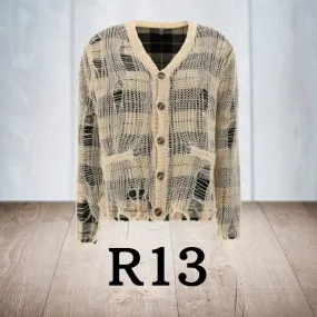 R13  |Casual Style Long Sleeves Cotton Cardigans