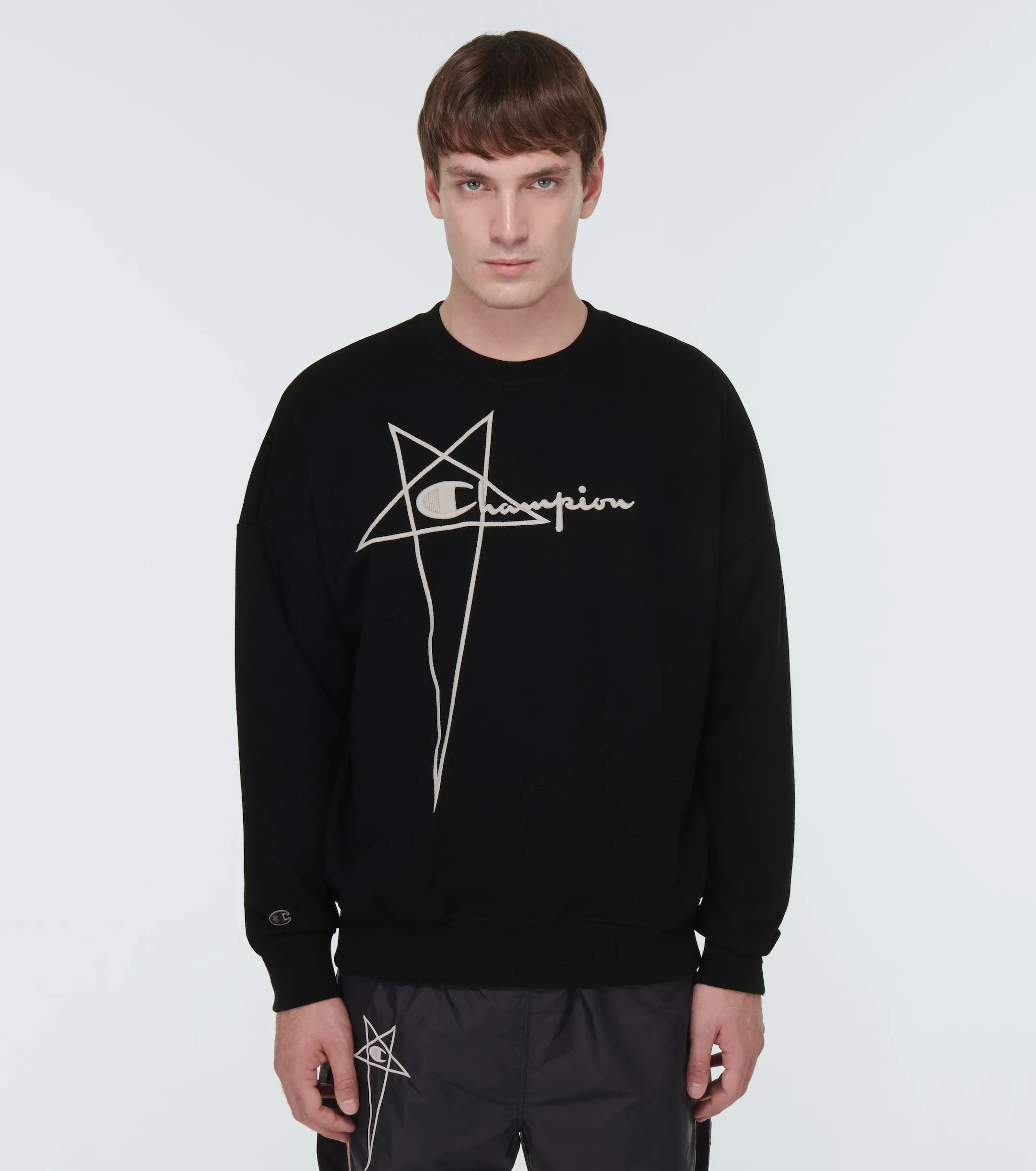 RICK OWENS  |Crew Neck Pullovers Monogram Unisex Blended Fabrics