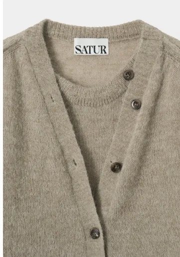 SATUR  |Unisex Wool Long Sleeves Plain Cardigans