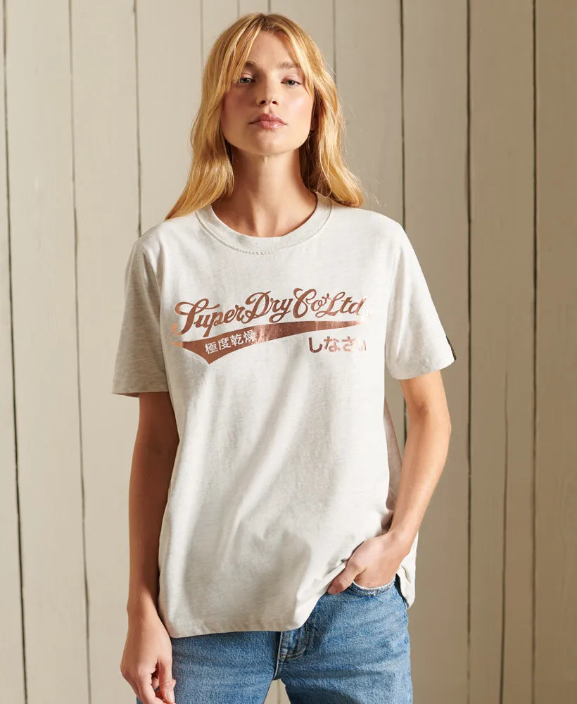 Script Style Workwear Foil T-Shirt | Queen Marle