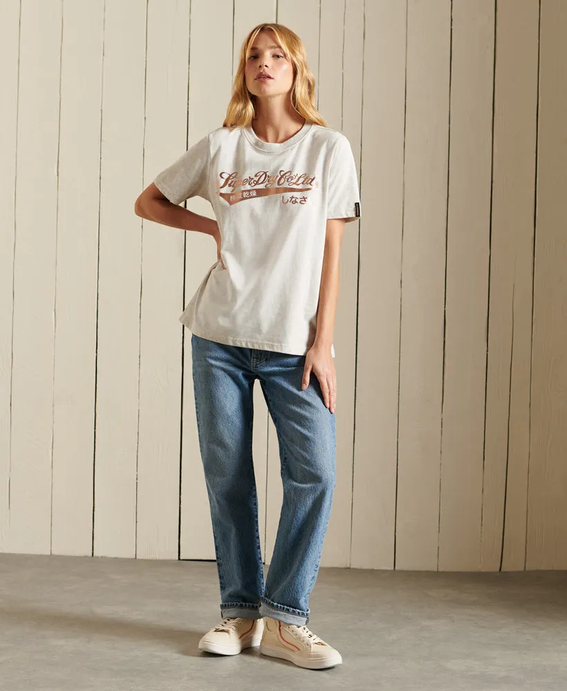 Script Style Workwear Foil T-Shirt | Queen Marle