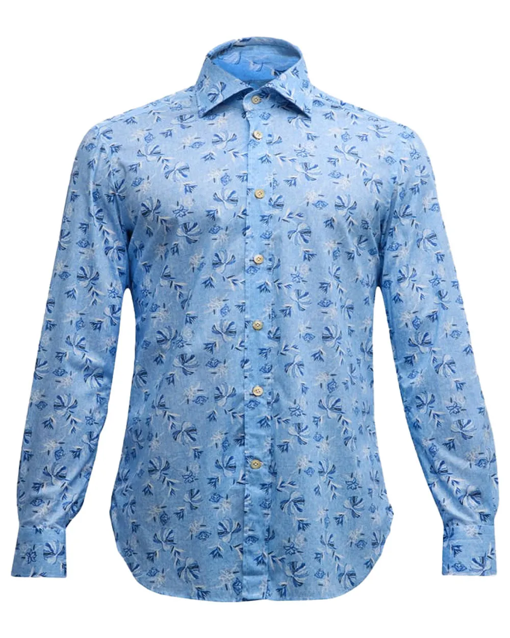 Sky Blue Floral Sportshirt