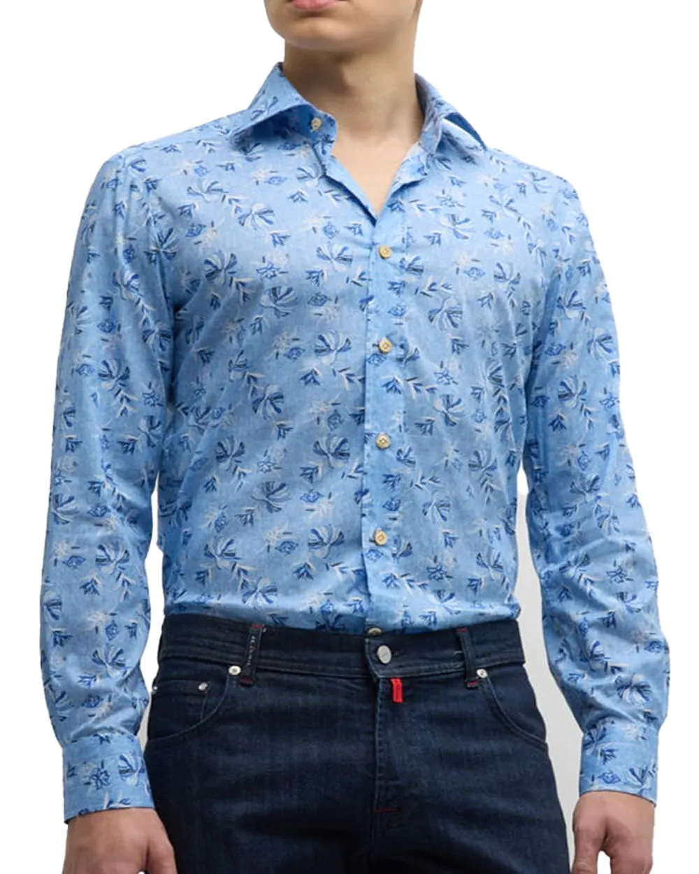 Sky Blue Floral Sportshirt