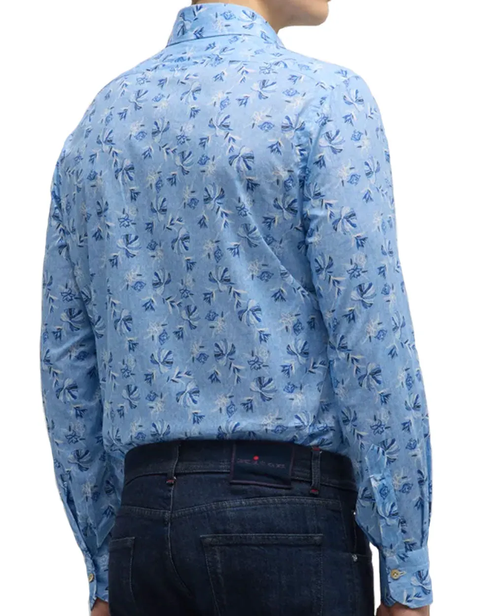 Sky Blue Floral Sportshirt