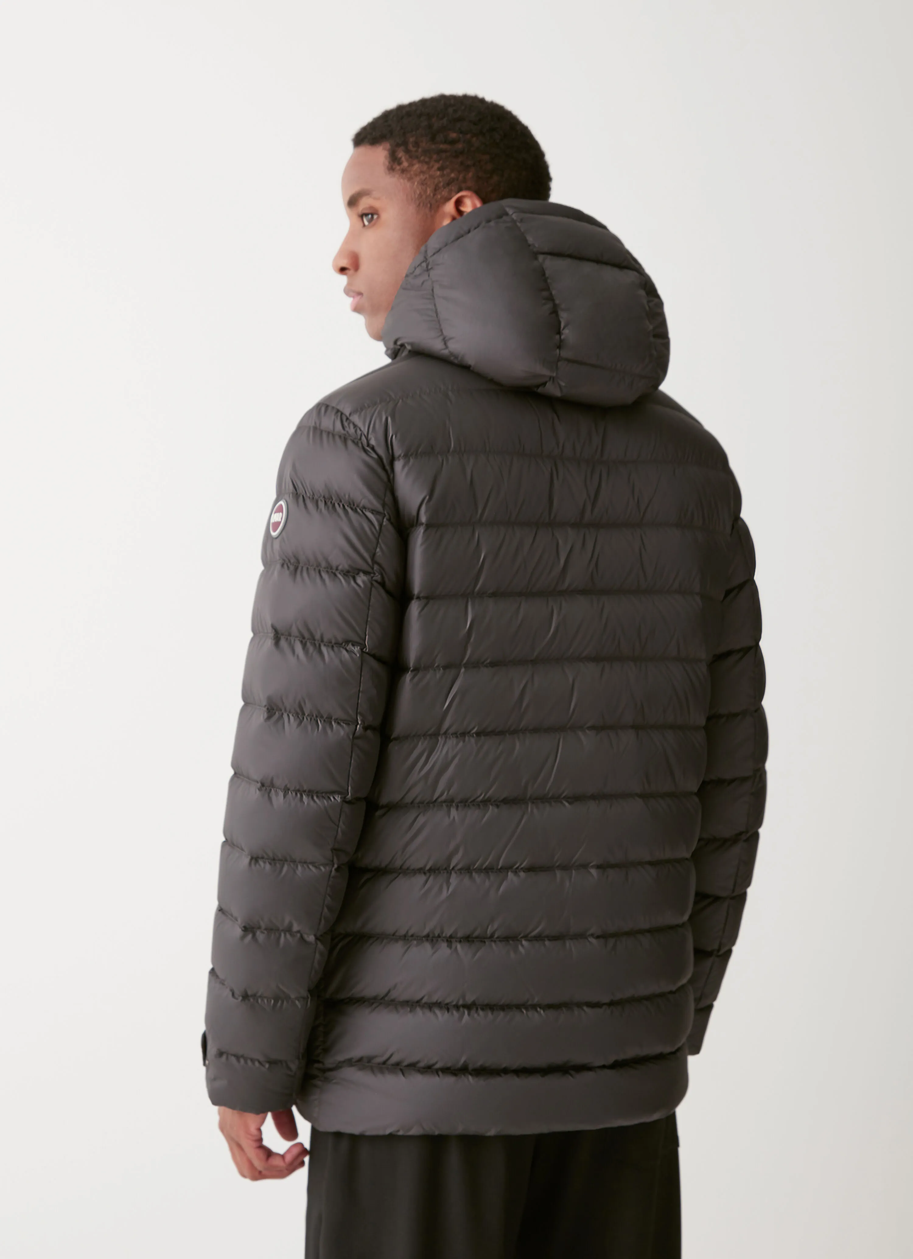 Sporty hooded down jacket-