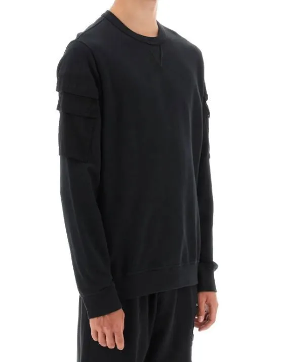 STONE ISLAND  |Crew Neck Long Sleeves Cotton Logo Sweatshirts