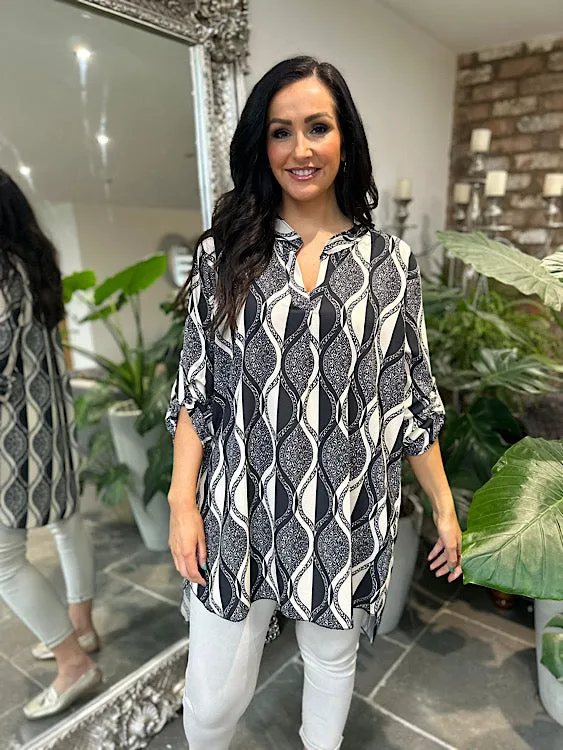 Stone Multi Pattern Blouse Gemma