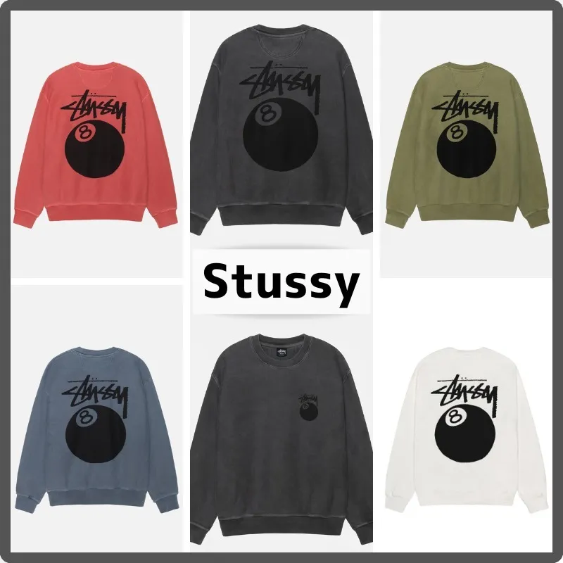 STUSSY  |Crew Neck Pullovers Unisex Street Style Long Sleeves Plain