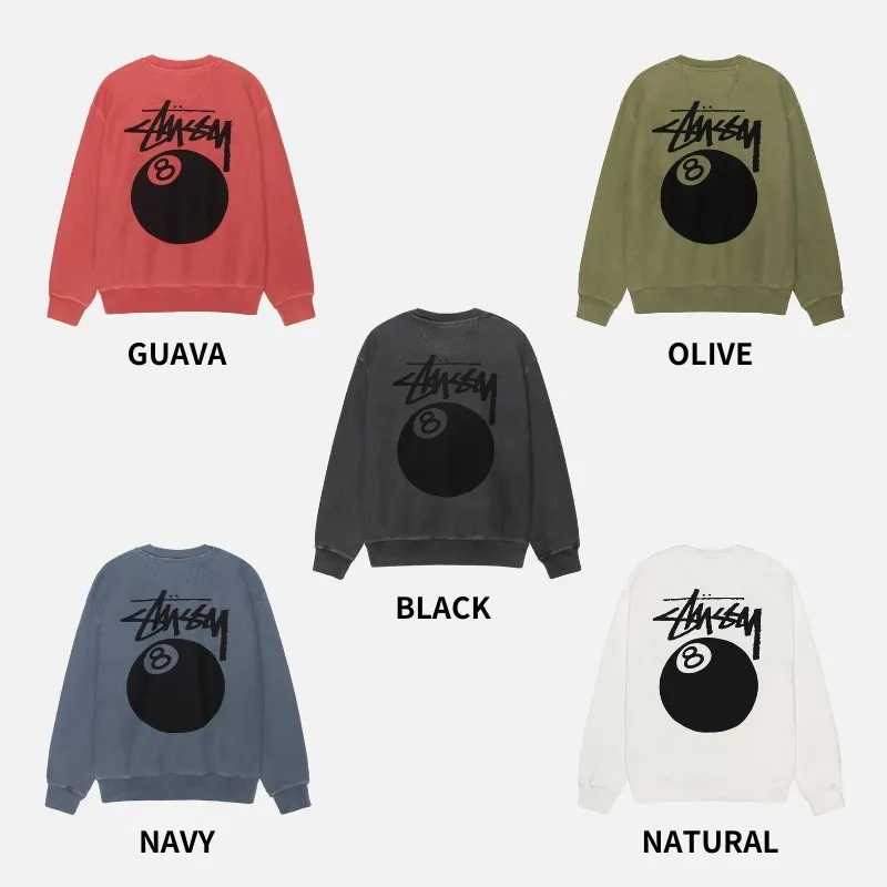 STUSSY  |Crew Neck Pullovers Unisex Street Style Long Sleeves Plain