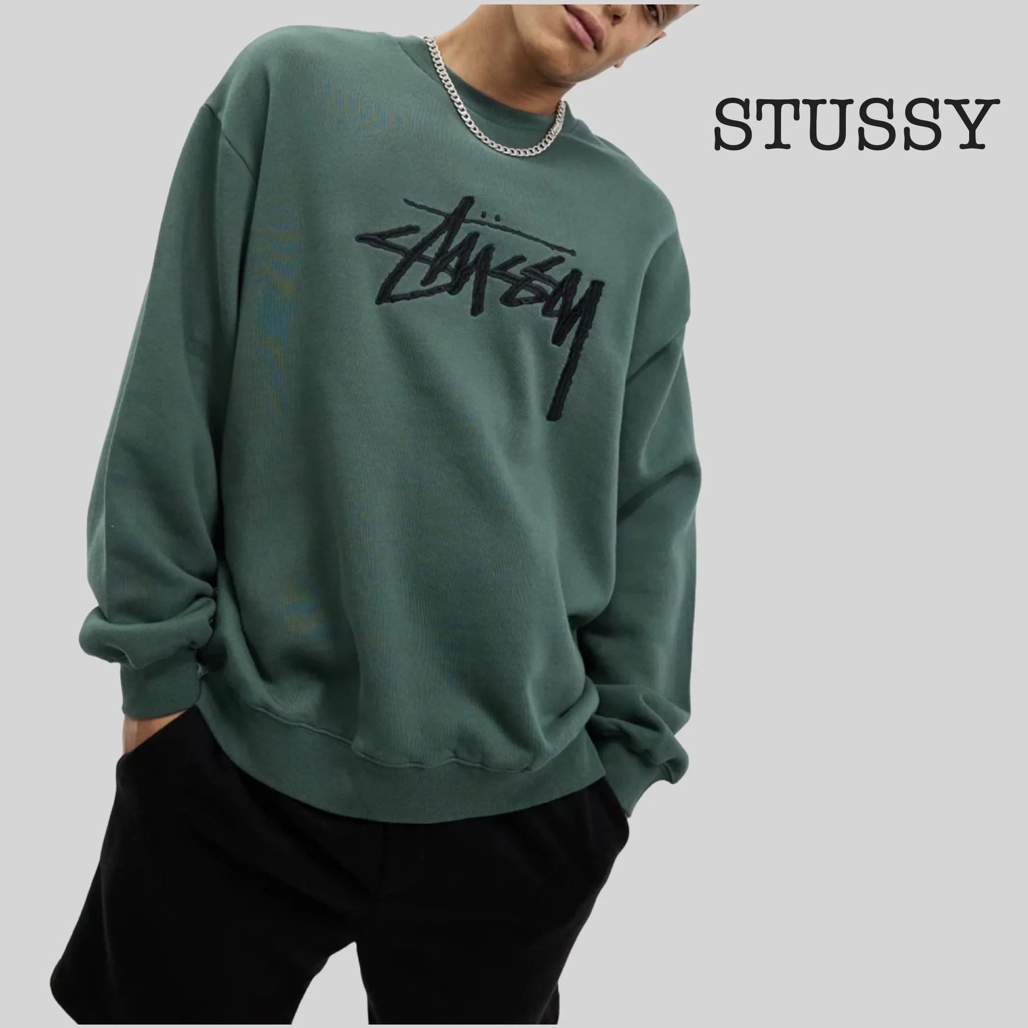 STUSSY  |Crew Neck Pullovers Unisex Sweat Street Style Long Sleeves